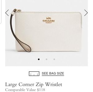 COACH NWT Large Corner Zip Wristlet